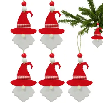 Moș Crăciun Ornamente Moș Crăciun Pandantiv Pentru Pomul de Crăciun 5PCS Simțit Pandantiv Pentru Fereastra de Partid Ușa Petrecere Pom de Crăciun Masina