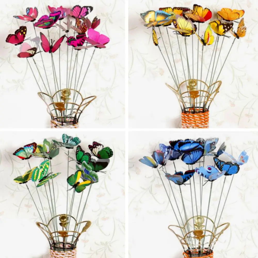 10buc/Set Simulare Fluture Stick în aer liber, Grădină Ghiveci Decor Ornament