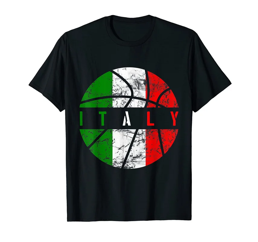 2022 Epocă Italia Flag minge de Baschet din Bumbac 100% tricouri Tricou Barbati pentru Femei T-Shirt Tees Pentru suporterii italieni Cadou