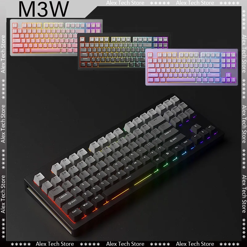 AKKO MonsGeek M3W Mecanice Tastatura Wireless Tri-Mode Aluminiu CNC Garnitura-Muntele Hot-swap 87 de Taste RGB lumina de Fundal Tastatură de Gaming