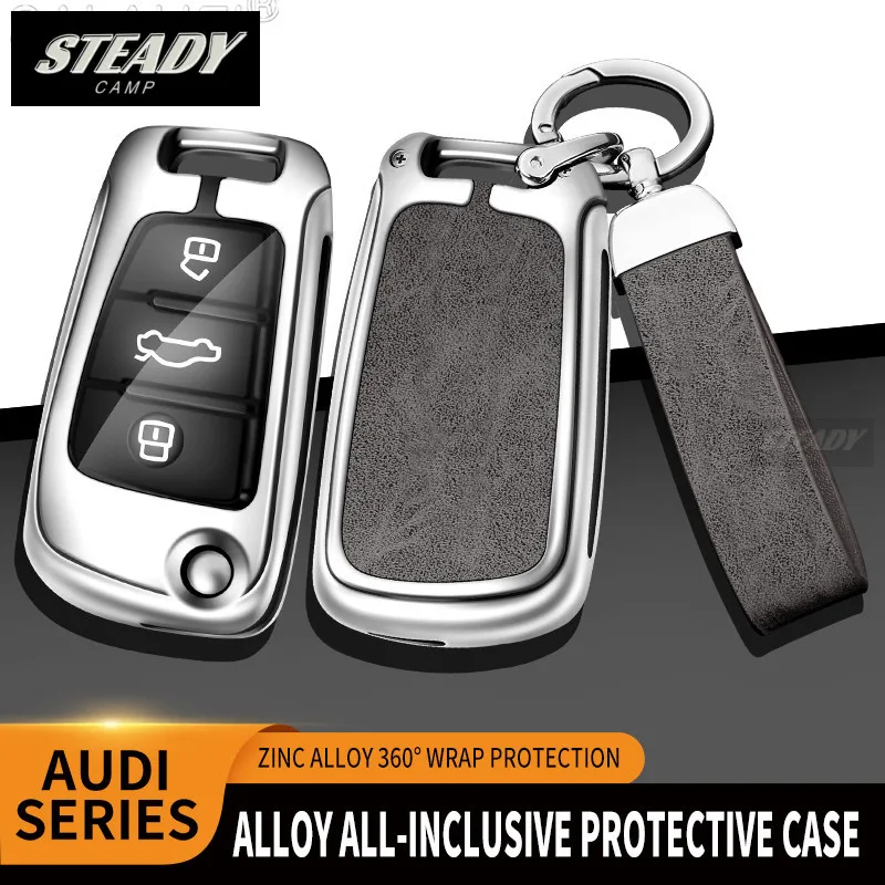 Aliaj de Zinc din Piele Cheie de Masina Cases3 Butoanelor de Pliere Protector Capac Pentru Audi A1 A3 A6 Q2 Q3 Q7 TT TTS R8 S3 S6 RS3 RS6 Accesorii