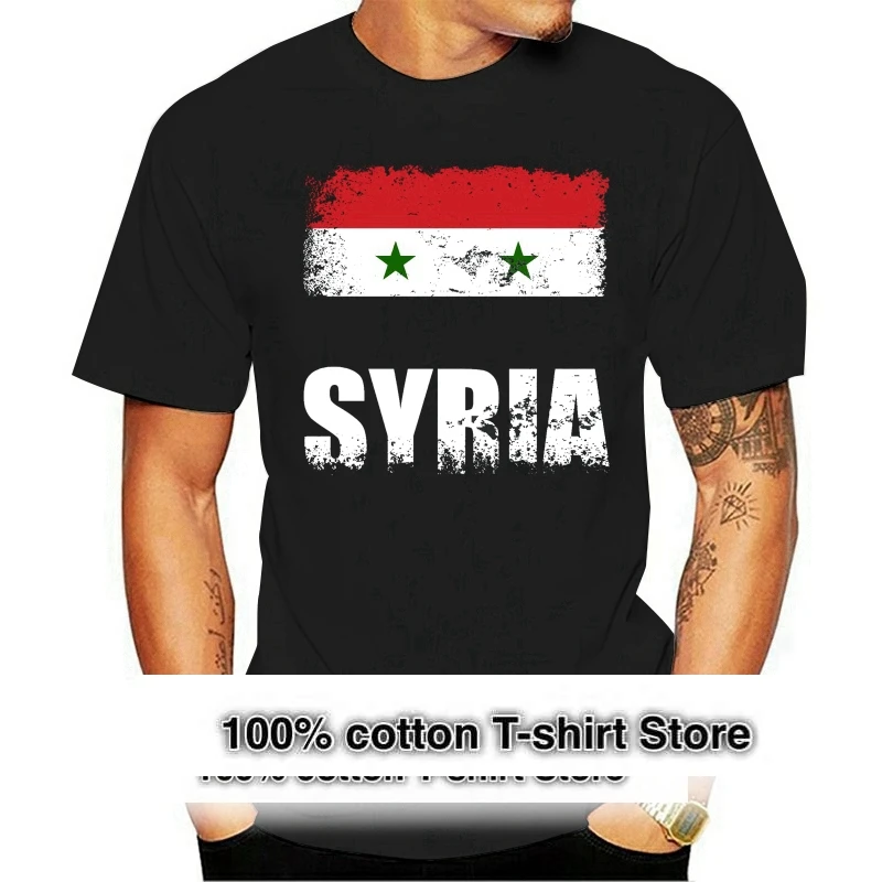 Amuzant Barbati Tricou Femei Noutate Tricou Siria Pavilion Sirian Flag Tee tricou Desene animate Casual Scurt O de gât Postav