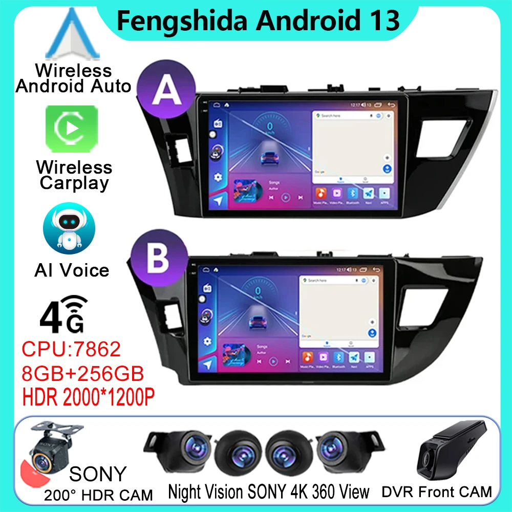Auto Auto Pentru Toyota Corolla 11 2012 - 2016 Android Radio BT GPS de Navigare Multimedia Stereo Player Carplay 5G WIFI Nu 2din DVD