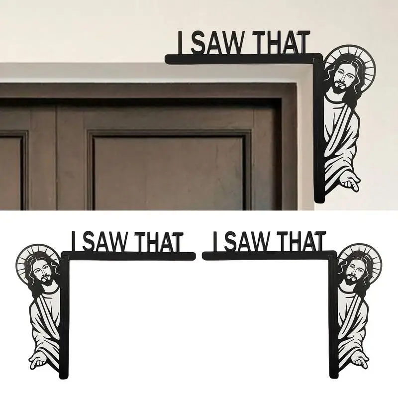 Isus Am Văzut Că Ușa Cadru Amuzant Isus Ușă Decor Cadru De Lemn Colț De Decor Pentru Camera De Zi Dormitor Școală A Bisericii Apartament