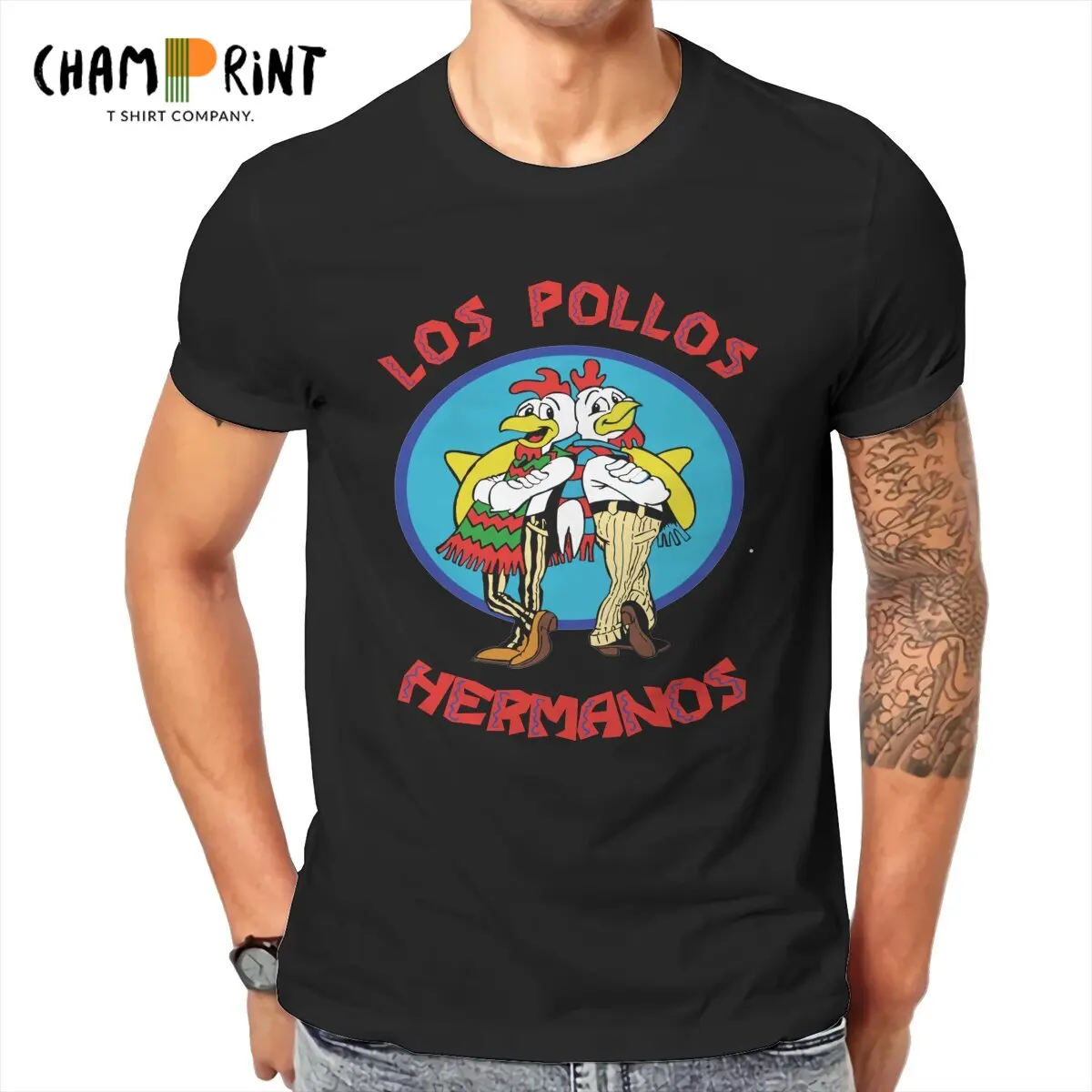 LOS POLLOS Hermanos Amuzante Imprimate T-Shirt pentru Bărbați Moda Casual Mâneci Scurte de Vara de Bumbac Respirabil Tricou Pui Frații Tee