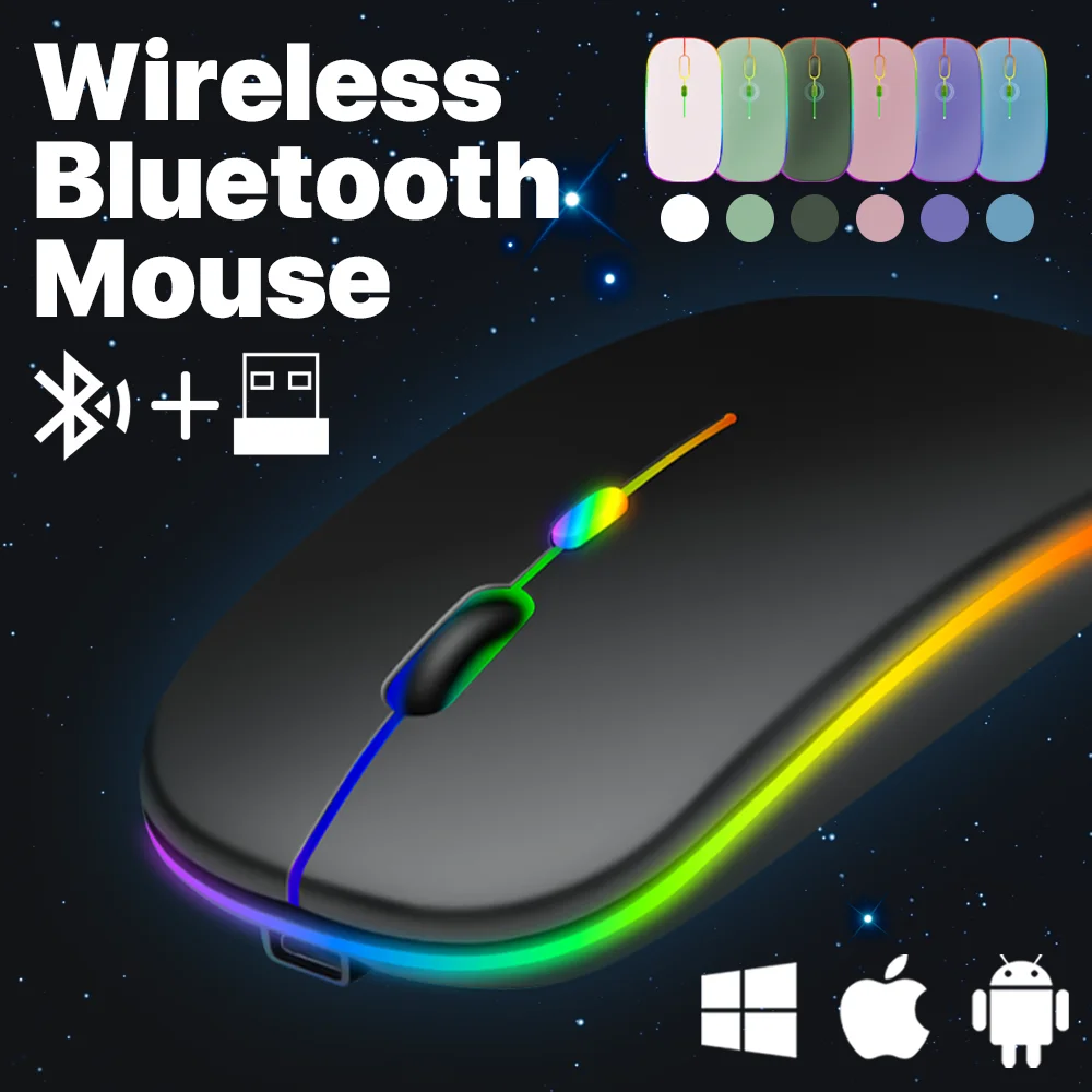 Mouse-ul Bluetooth pentru iPhone, iPad Xiaomi Tableta SamSung Telefon Mobil Mouse Wireless 2.4 G USB pentru Laptop Calculator de Fundal Mouse-ul