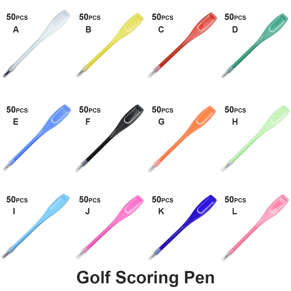 Pachet de 50 de Plastic Scor de Golf Stilouri Marker de Înregistrare Creioane Kit Portabil de Buzunar, Instrumente de Scris Accesorii Sport Negru