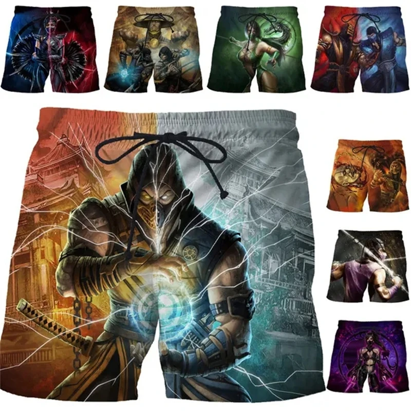 Personaj din joc Mortal Kombat 3D Imprimate Plaja Pantaloni scurti Casual Mens pantaloni Scurti costume de Baie Hombre Ropa Nou Rece Gheață pantaloni Scurți pentru Bărbați