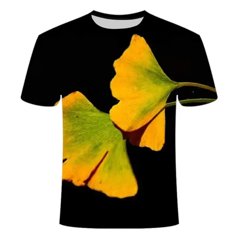 Vara Verde Frunze de Plante pentru Bărbați Digital 3d Imprimate T-Shirt Personalitate Tendință de Moda O Guler Supradimensionat Tricou Maneci Scurte
