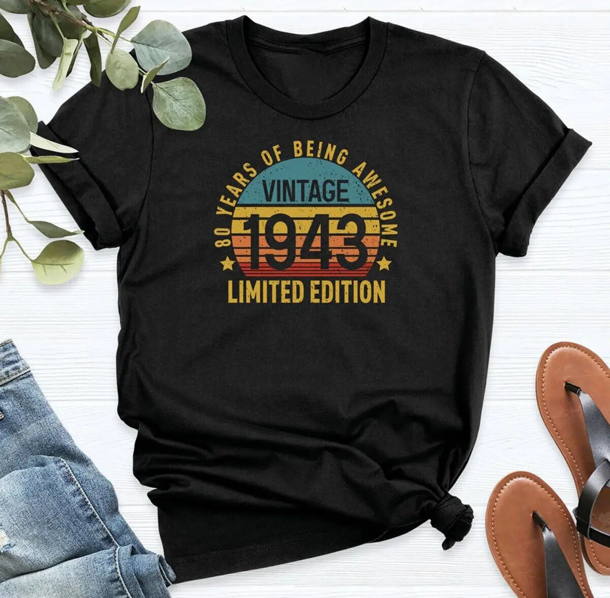 Vintage 1943 T-Shirt, de 80 de ani Cămașă, Cool 80 Limited Edition Graphic Tee